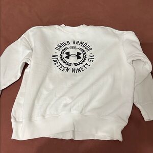 Under Armour White Crewneck with Black Logo